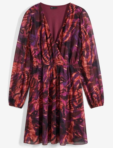 Bedrucktes mesh kleid - bedrucktes, gr