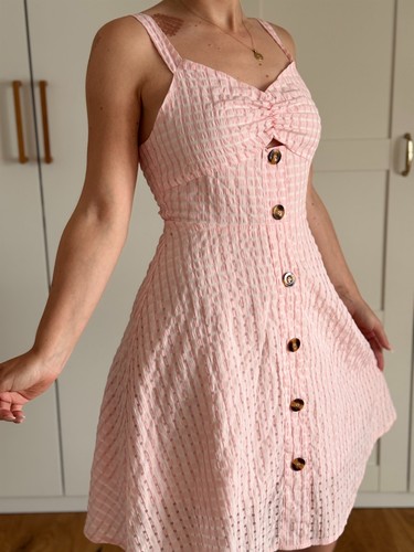 Sommer minikleid kariert rosa - sommer,