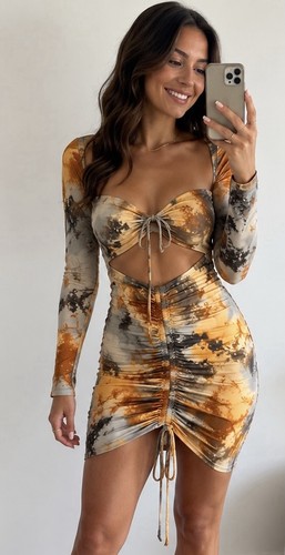 Damen sommer kleid orange - s,