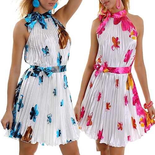 Sommer minikleid plisseekleid - minikleid,