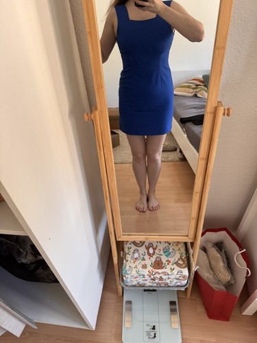 Elegantes blaues minikleid mit - minikleid,