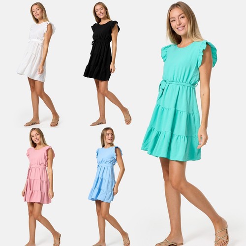 Sommerkled mini kleid rüsche - mini,