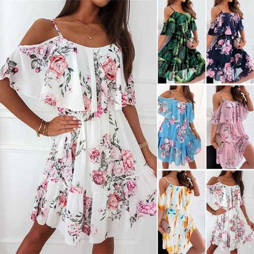 Damen blumen sommerkleid - damen,