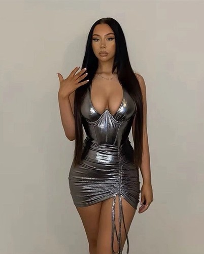 Sexy minikleid damen - minikleid, wetlook