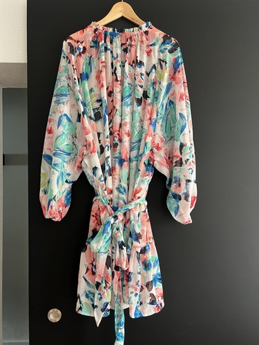 Kleid weiß rosa türkis - ,