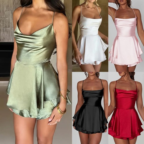 Sexy damen satin - damen, trägerkleid