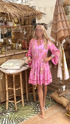 Boho minikleid tunika rosa - boho,
