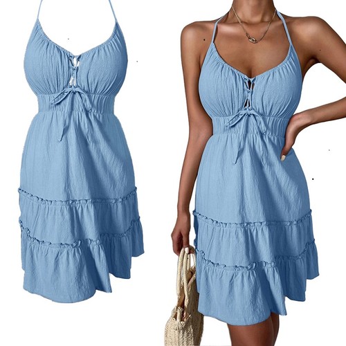 Damen blau rückenfrei - blau,