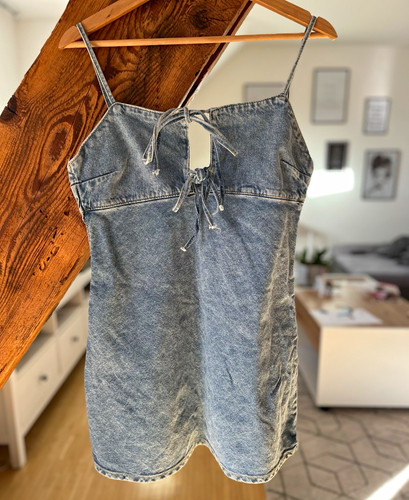 Bershka denim minikleid blau - bershka,