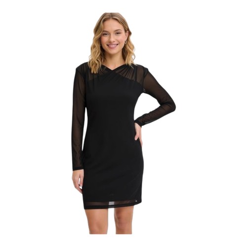 Damen mesh kleid schwarz - mesh,