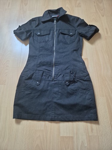 Schwarzes jeanskleid mit - schwarzes,